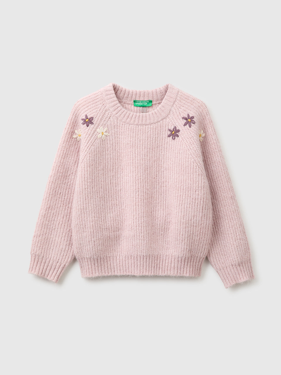Camisola com flores bordadas em mistura de lã - ucb_image_FS