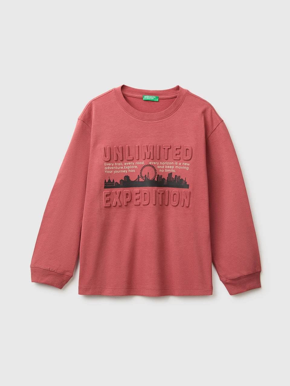 T-shirt em algodão orgânico quente com estampa em relevo - ucb_image_FS