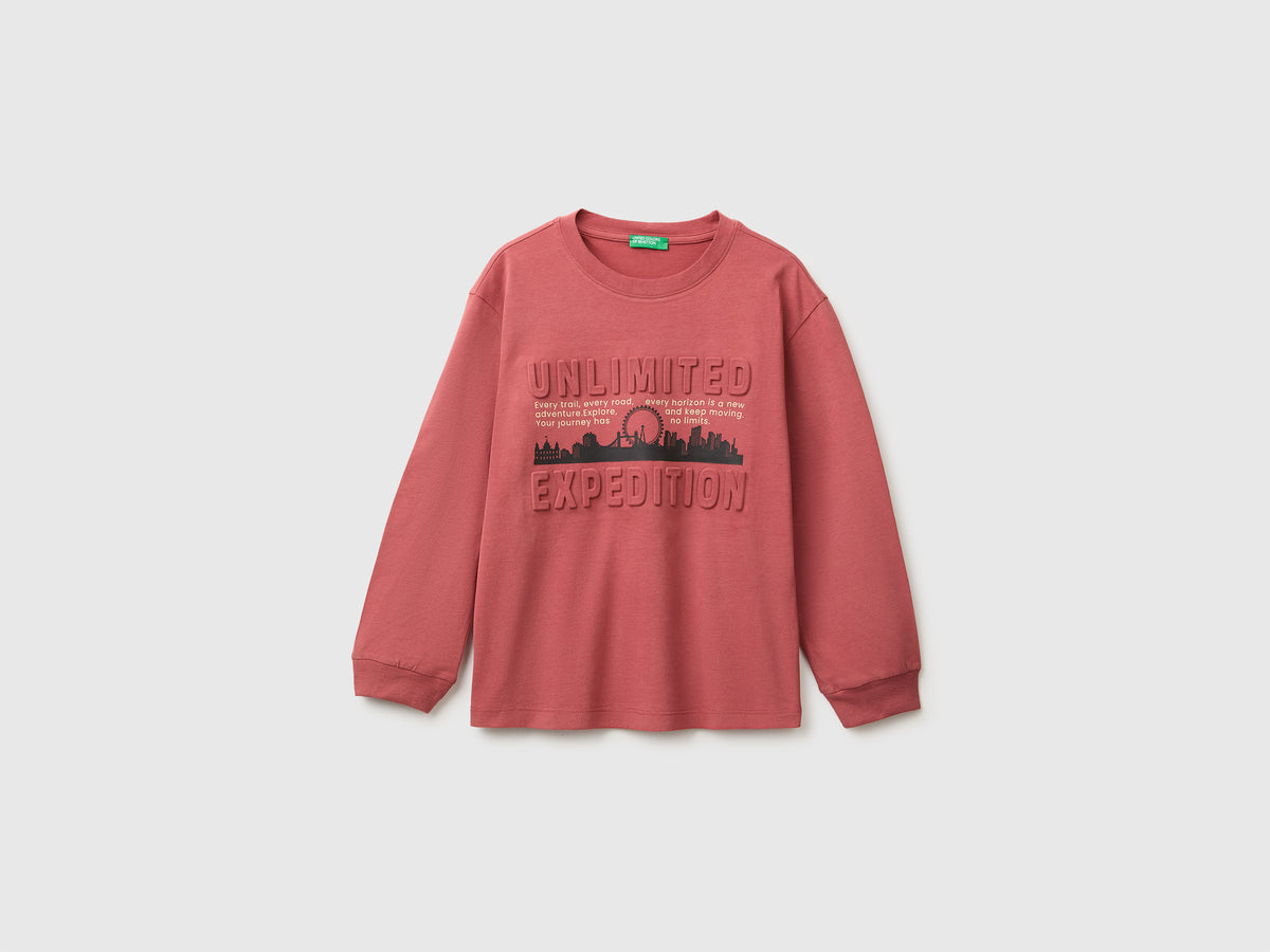 T-shirt em algodão orgânico quente com estampa em relevo - ucb_image_FS