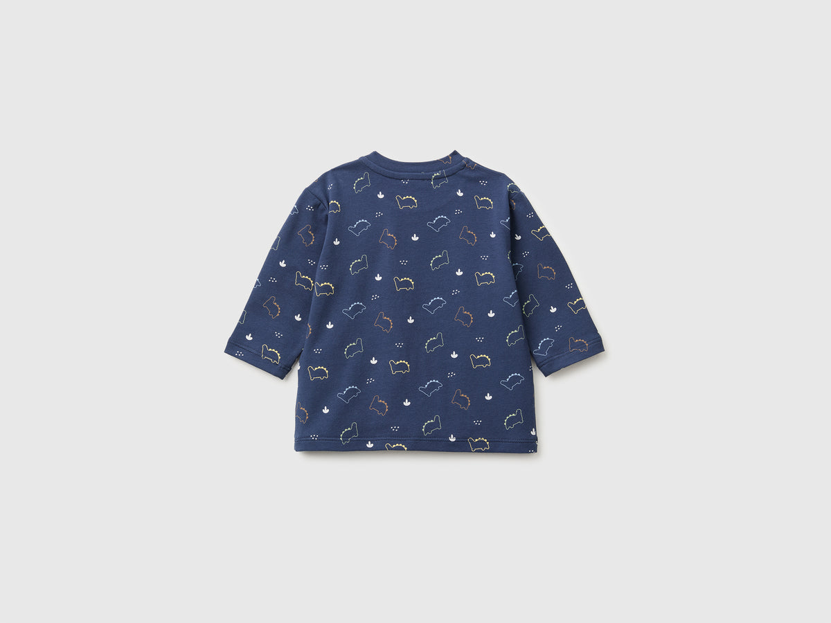 T-shirt com estampa de dinossauros em algodão stretch - ucb_image_BS