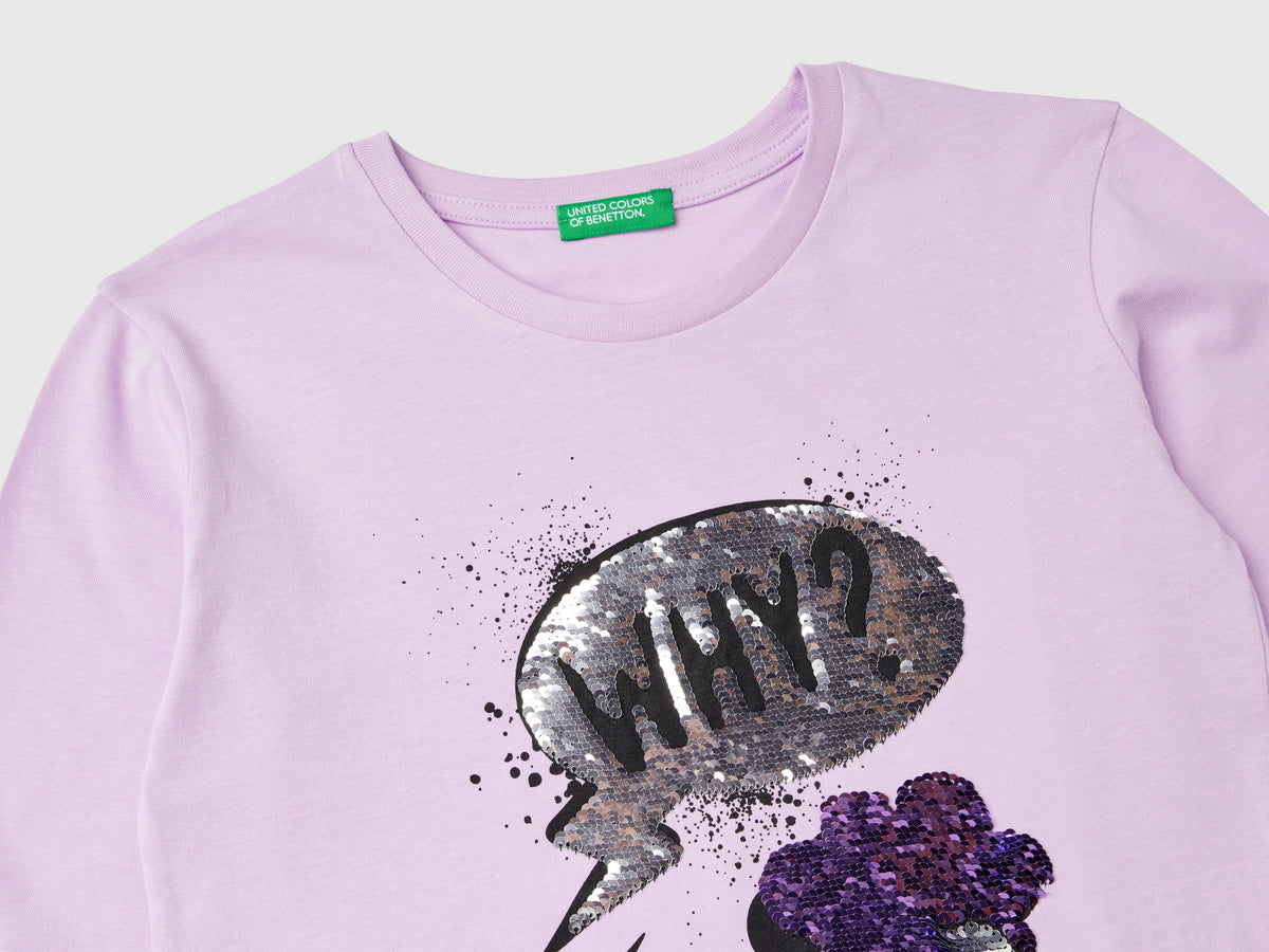 T-shirt com lantejoulas em algodão orgânico - ucb_image_DS1