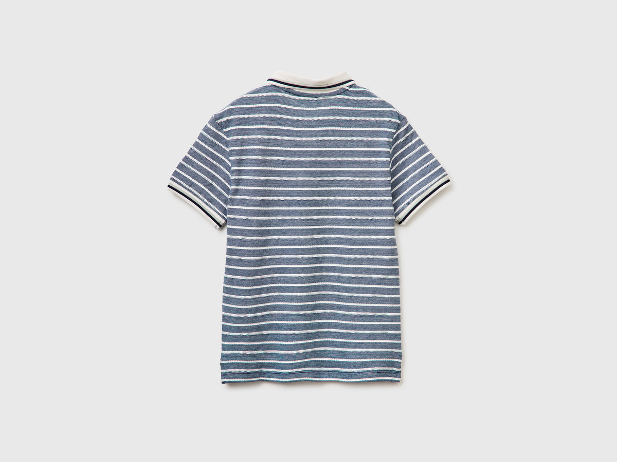 Striped polo shirt with patch - ucb_image_BS