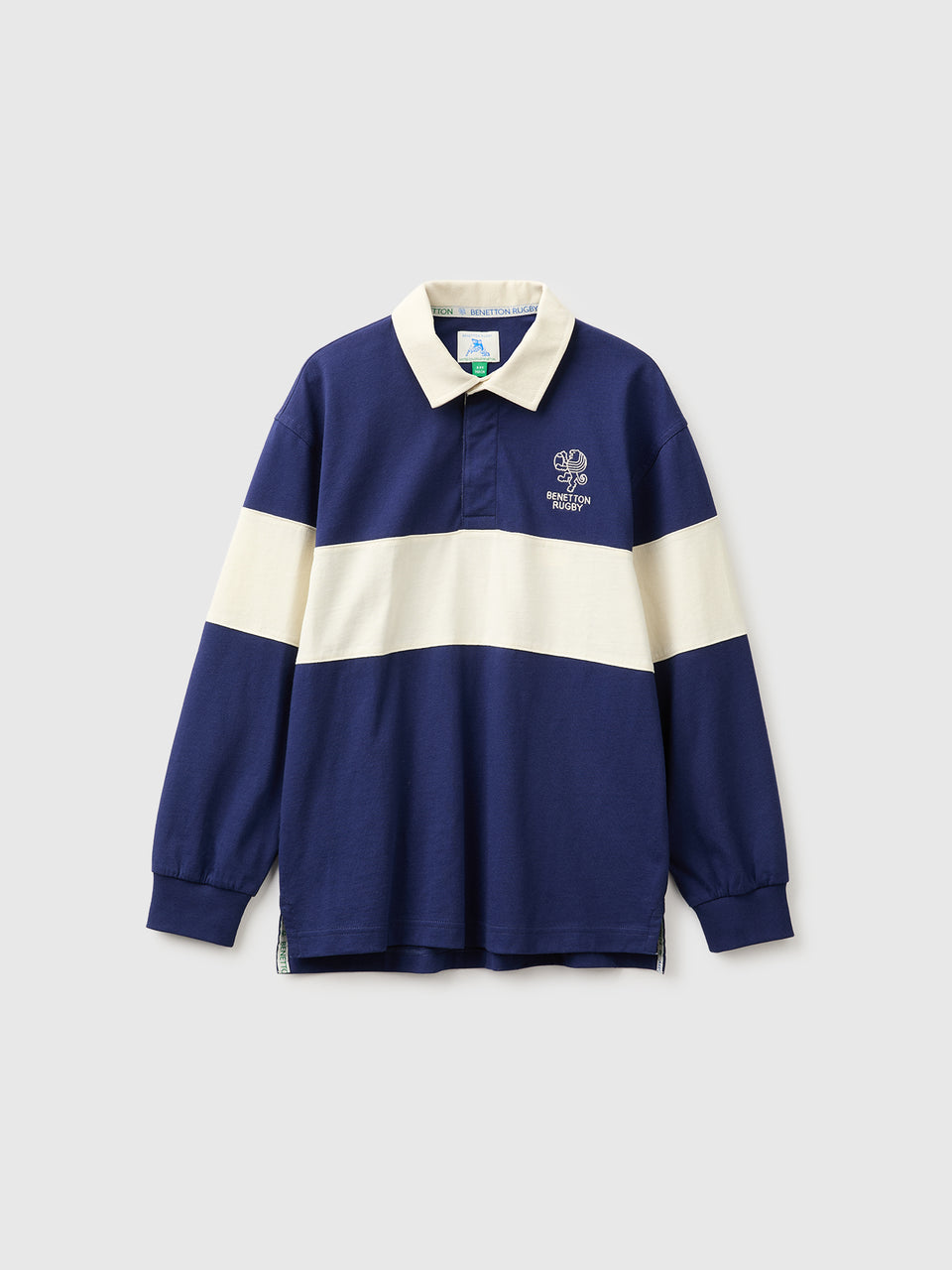 Polo azul-escuro Benetton Rugby em algodão orgânico - ucb_image_FS