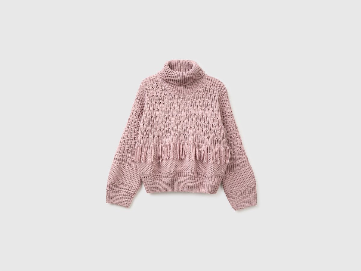 Camisola com franjas em mistura de lã - ucb_image_FS