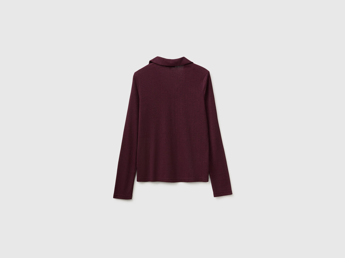 Camisola estilo polo em canelado com botões - ucb_image_BS