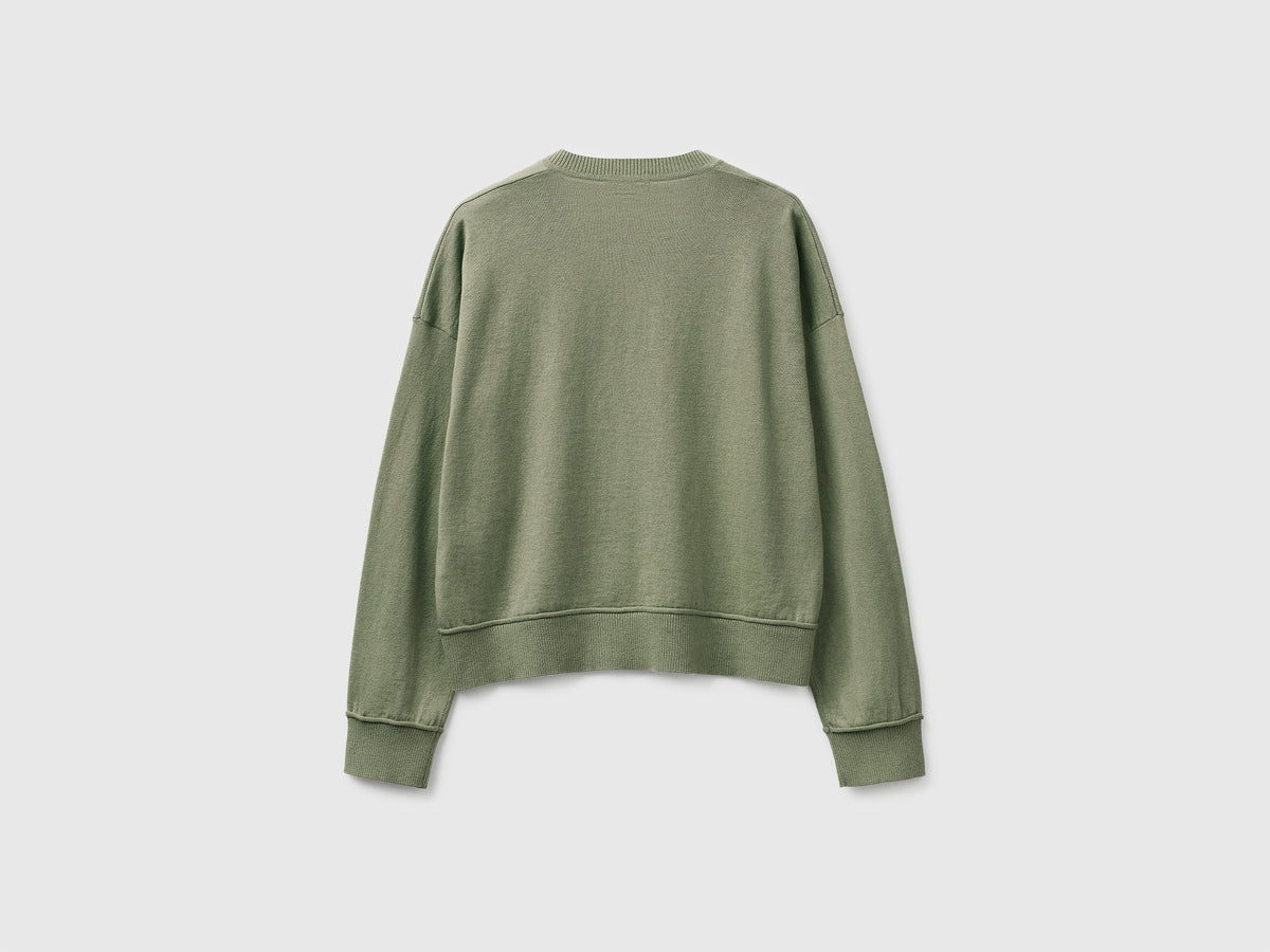 Camisola decote em V em algodão e lã - ucb_image_BS