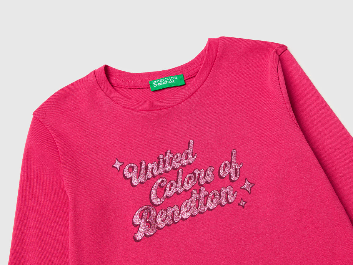 T-shirt com logótipo glitter em algodão orgânico - ucb_image_DS1