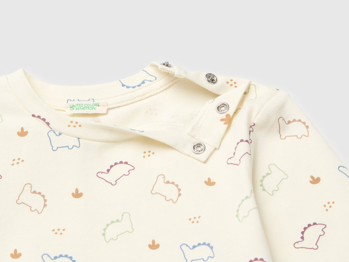 T-shirt com estampa de dinossauros em algodão stretch - ucb_image_DS1