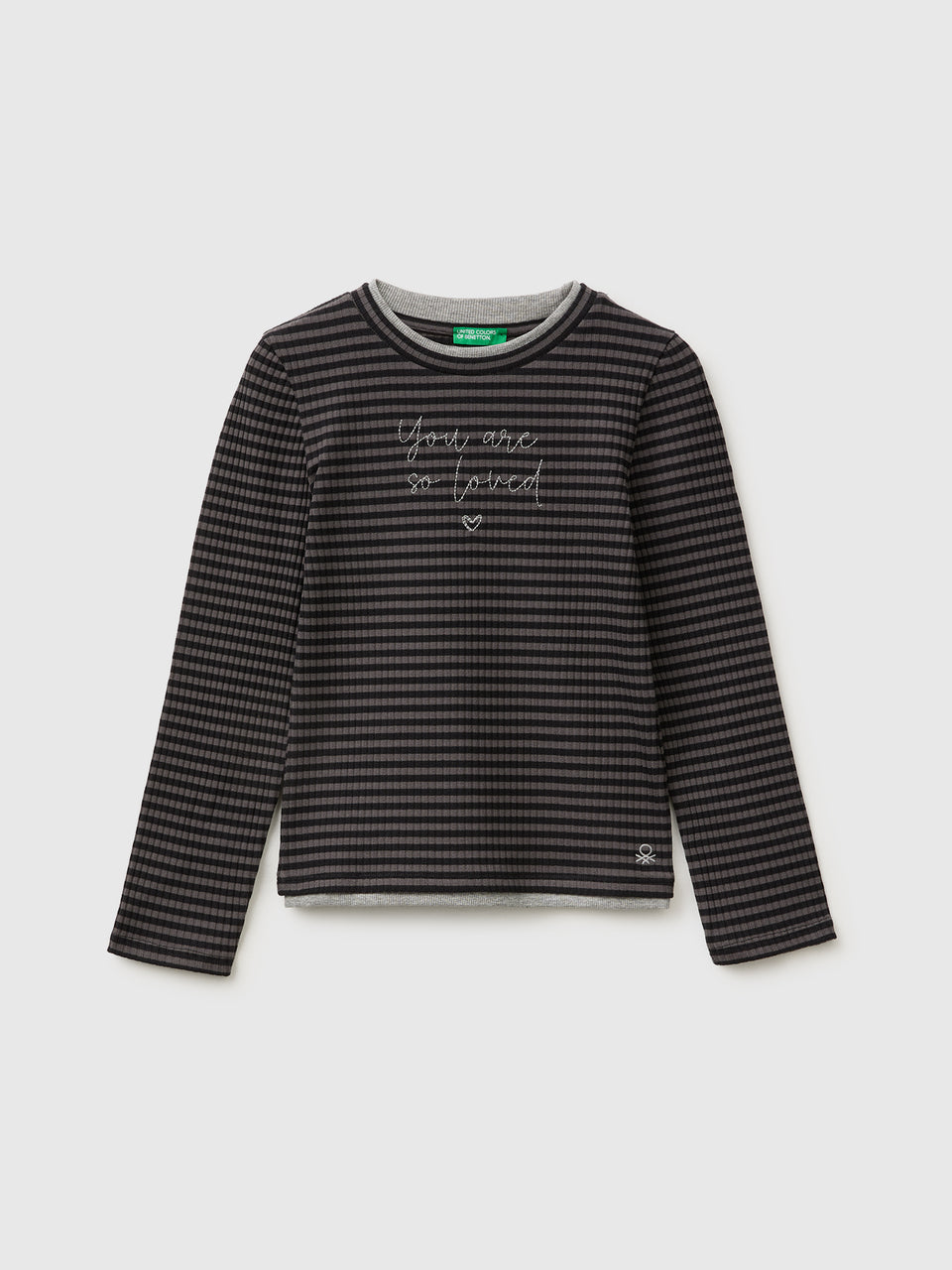T-shirt com canelado riscado e bordado - ucb_image_FS
