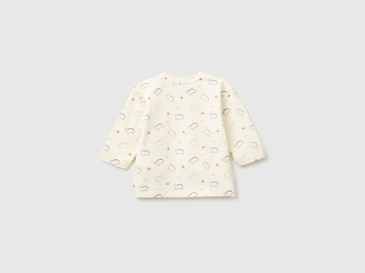 T-shirt com estampa de dinossauros em algodão stretch - ucb_image_BS