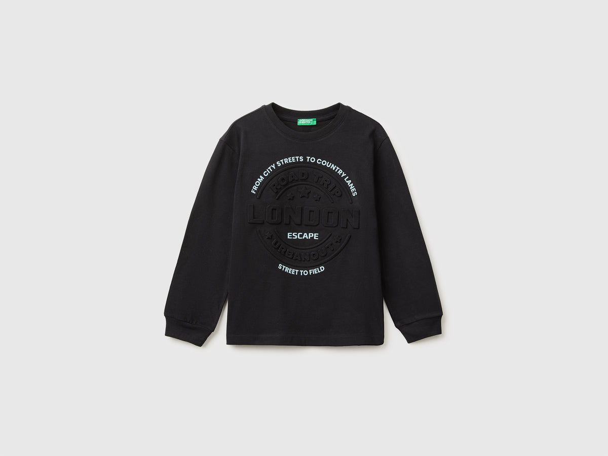 T-shirt em algodão orgânico quente com estampa em relevo - ucb_image_FS
