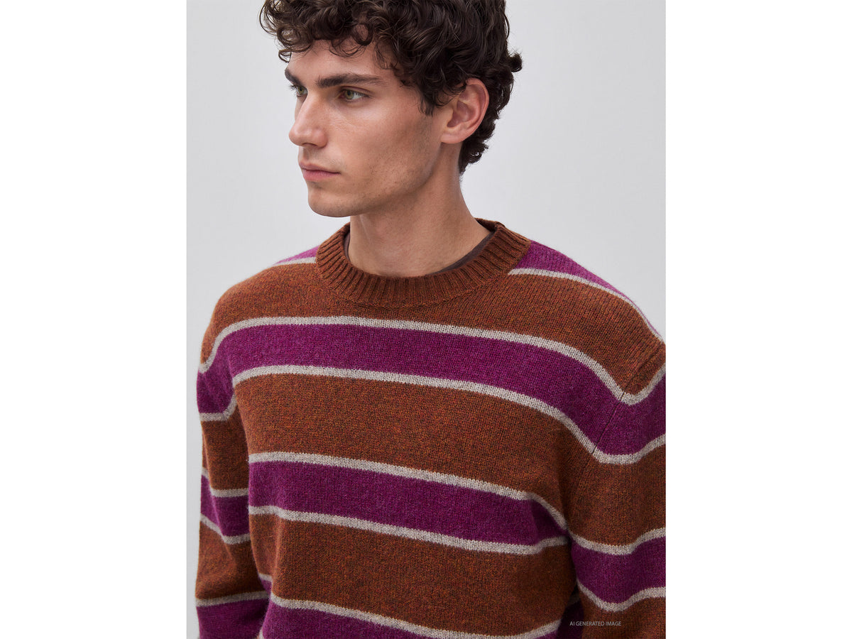 100% Shetland wool striped sweater