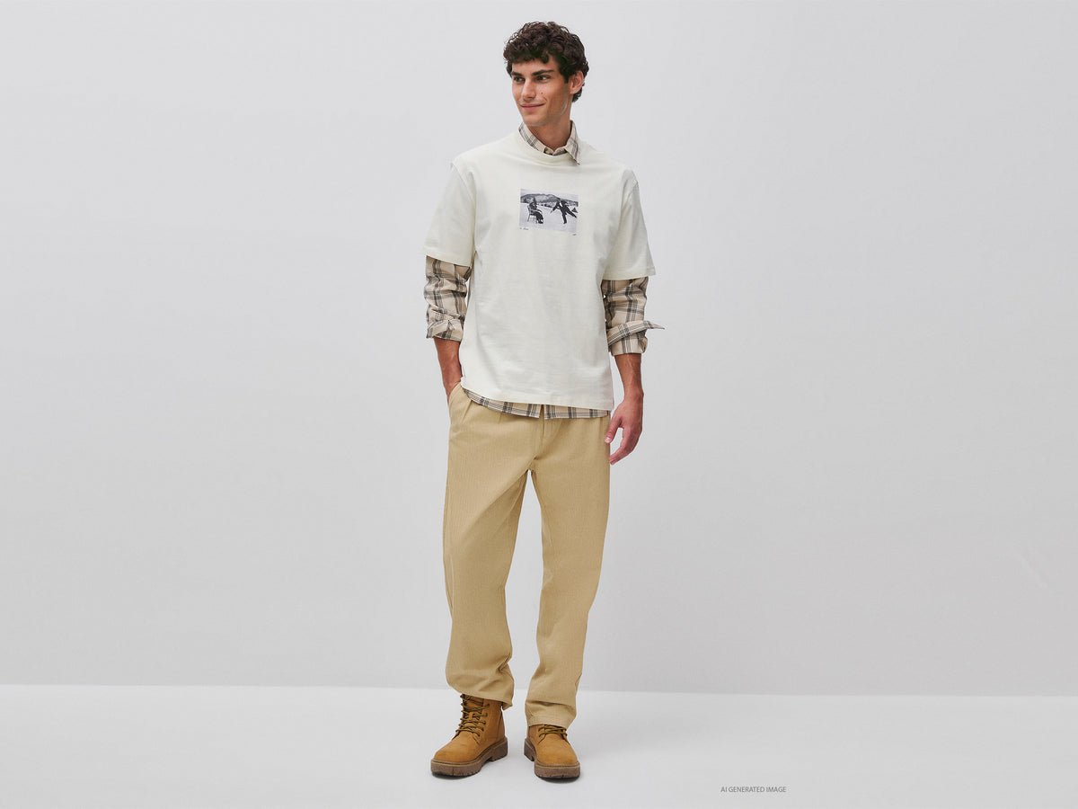 Relaxed-fit printed T-shirt in organic cotton