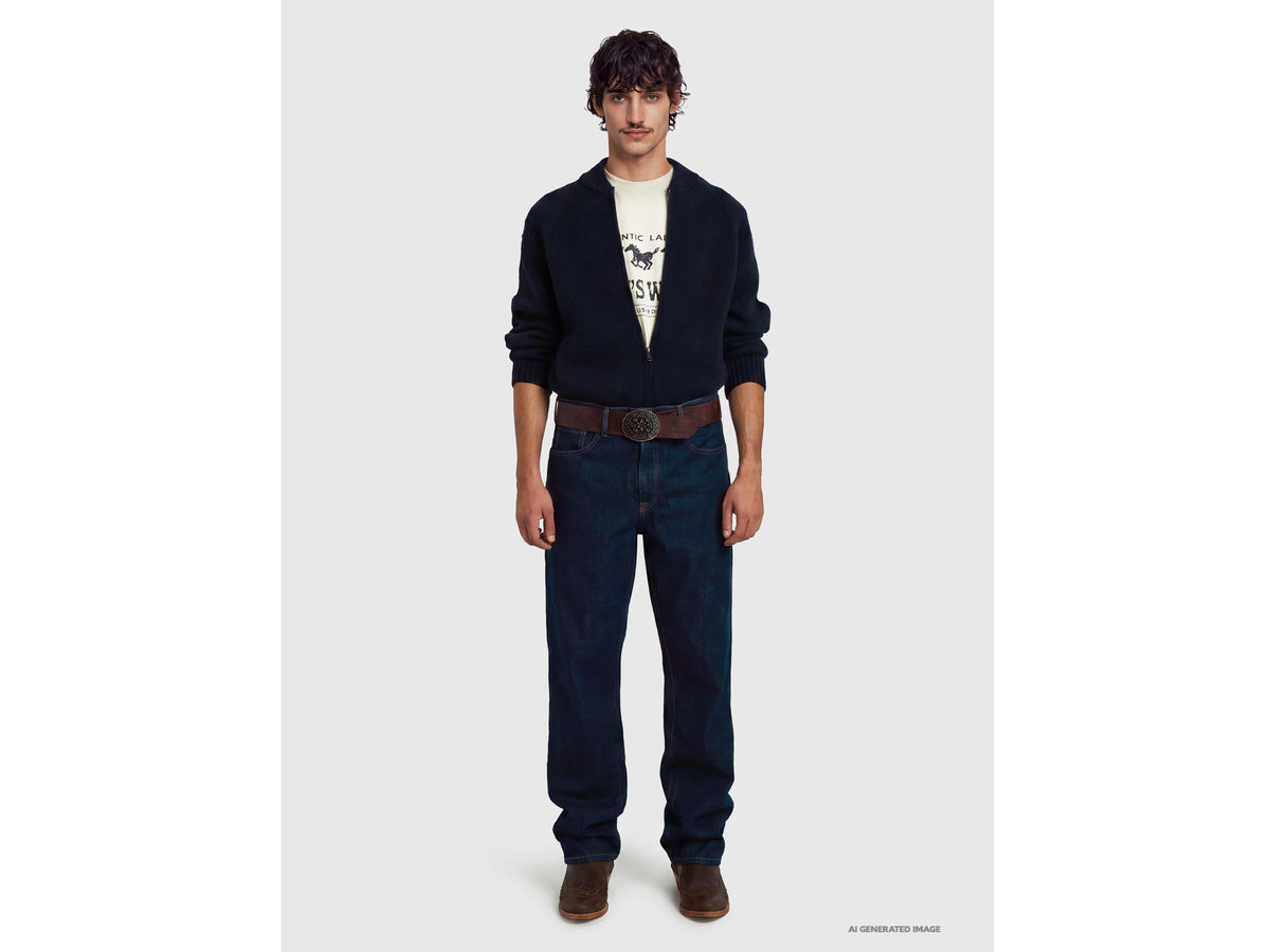 Rinse-wash bootcut jeans
