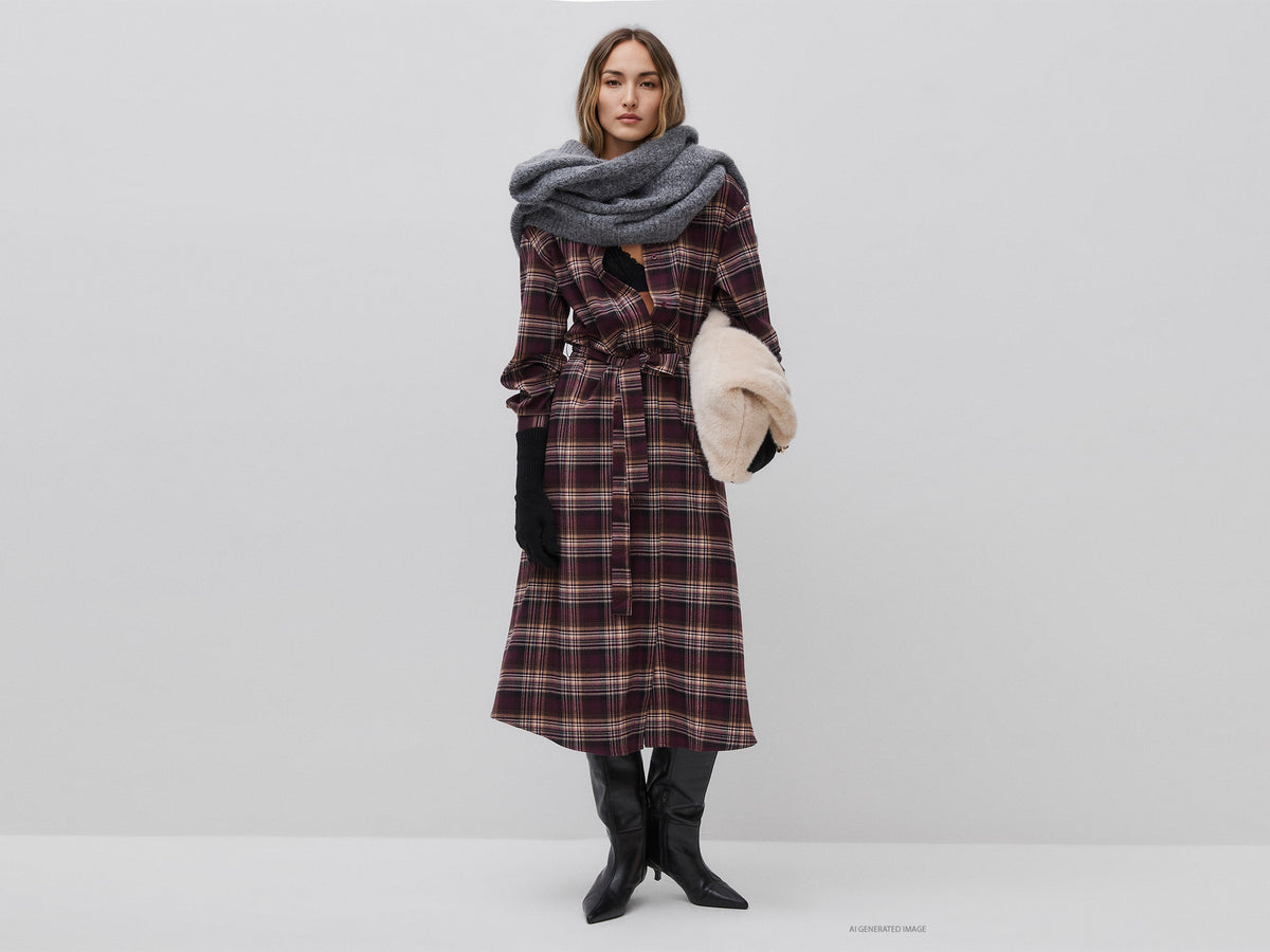 Checked flannel shirtdress