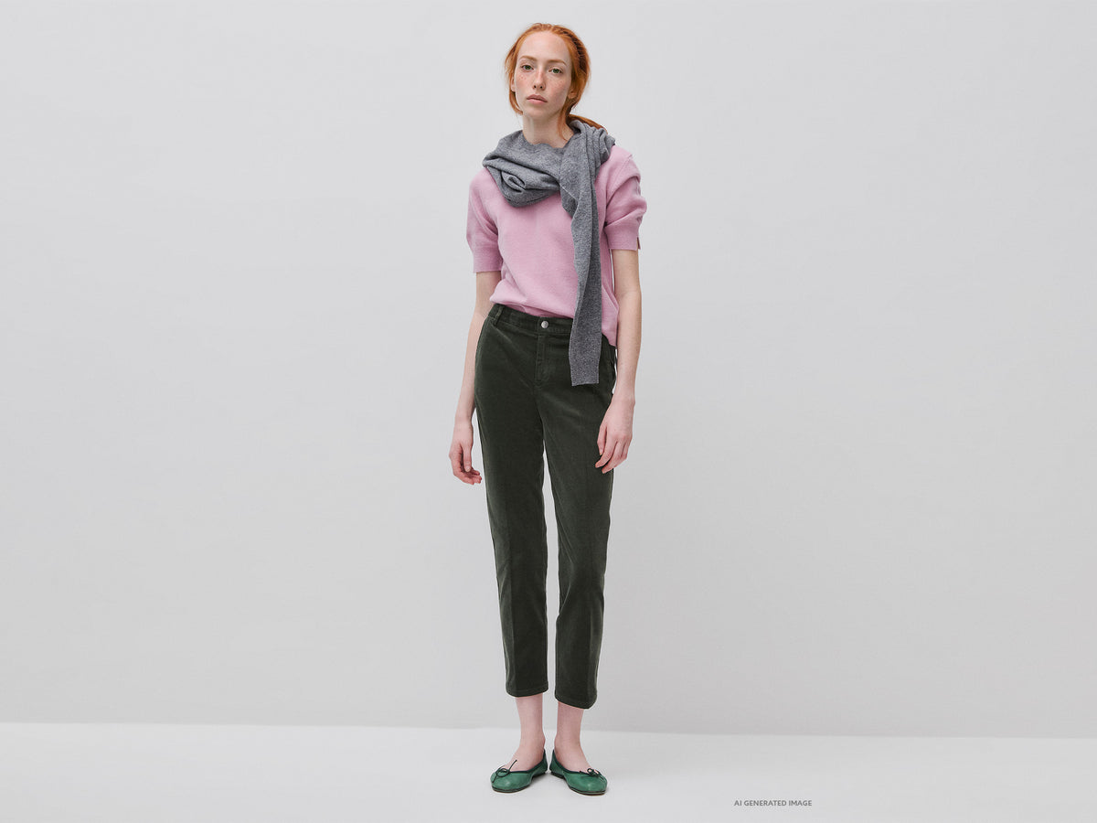 Stretch velvet chinos