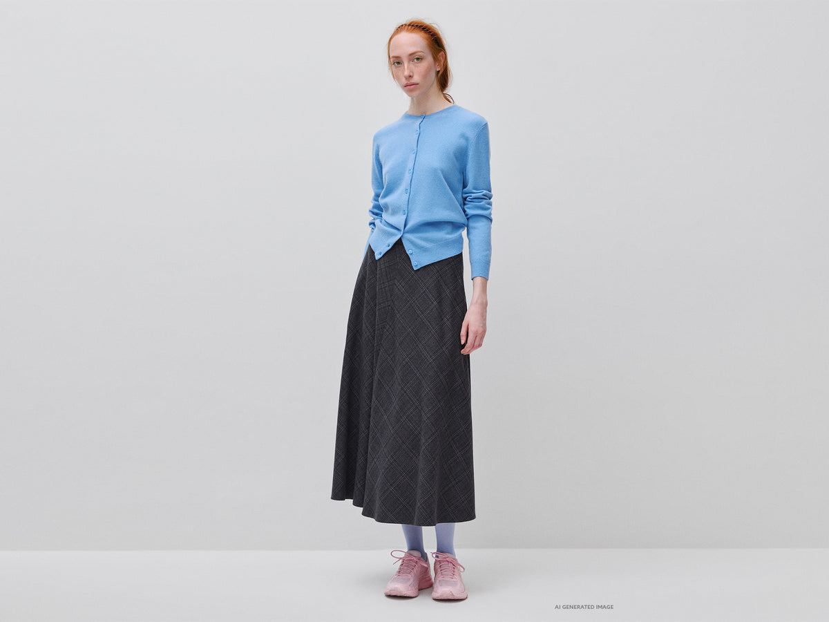 Long tartan skirt in a viscose blend