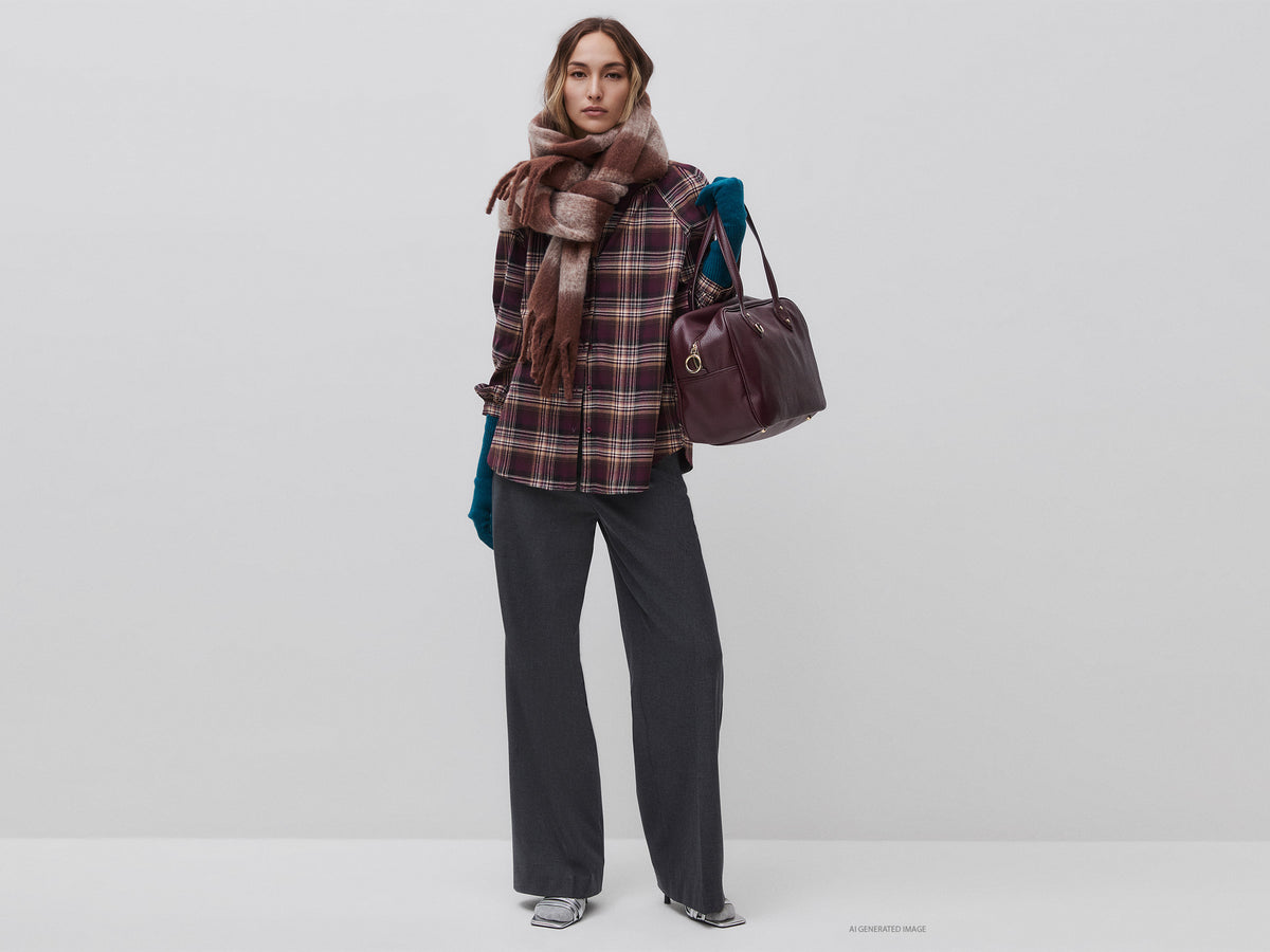 Checked flannel blouse