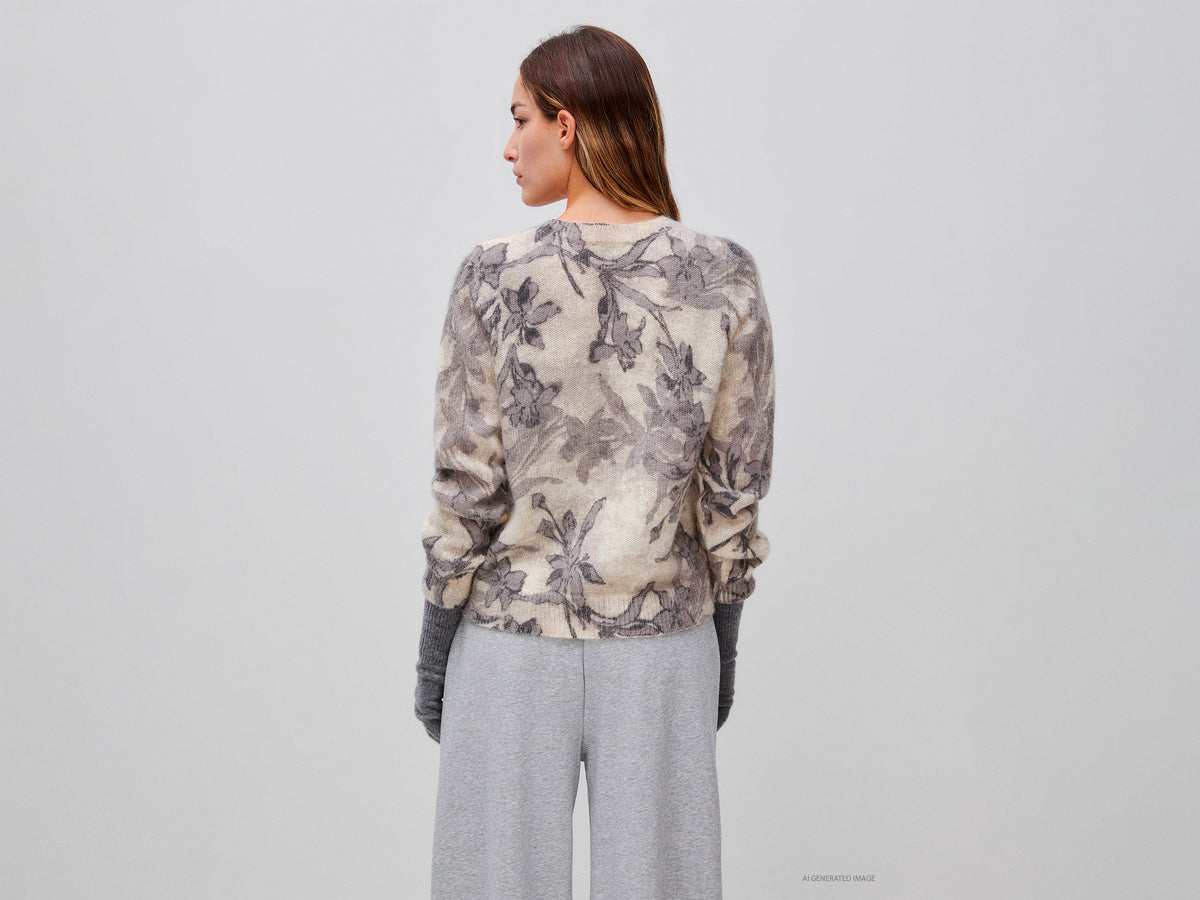 Camisola às flores em mistura de mohair e lã - ucb_image_B