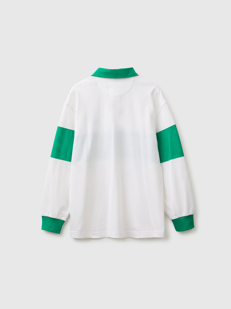 Polo branco e verde Benetton Rugby em algodão orgânico - ucb_image_BS