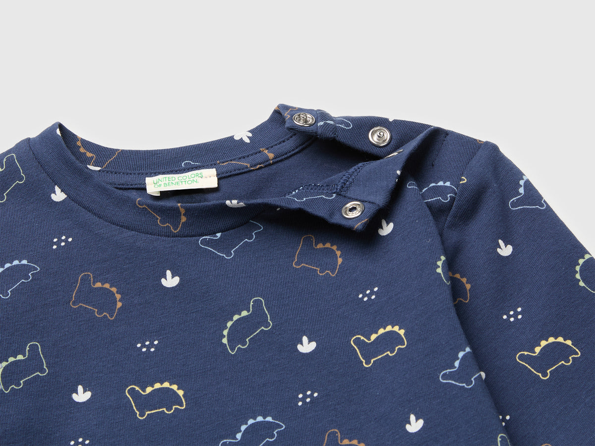 T-shirt com estampa de dinossauros em algodão stretch - ucb_image_DS1