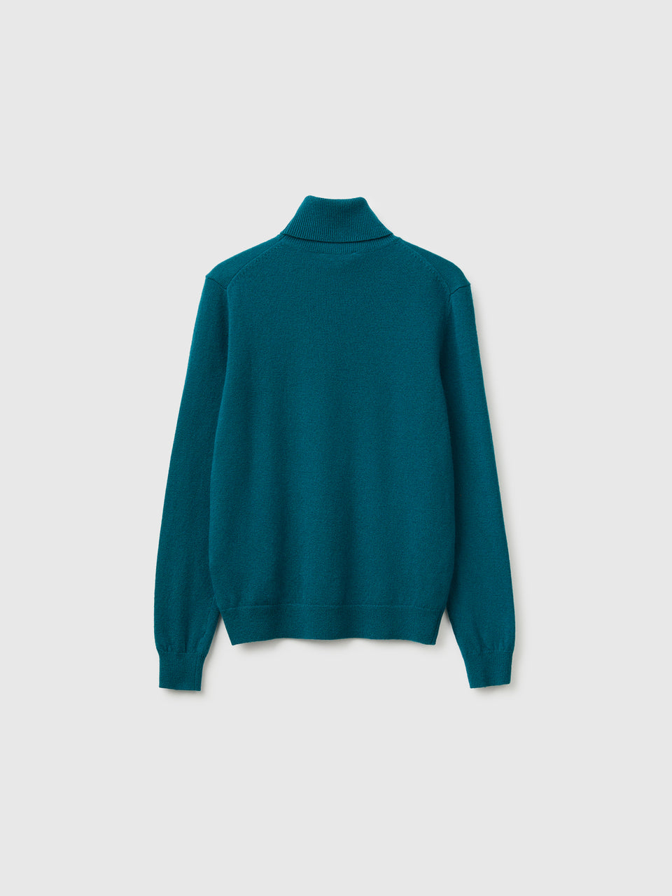 Camisola de gola alta azul-petróleo em pura lã Merino - ucb_image_BS