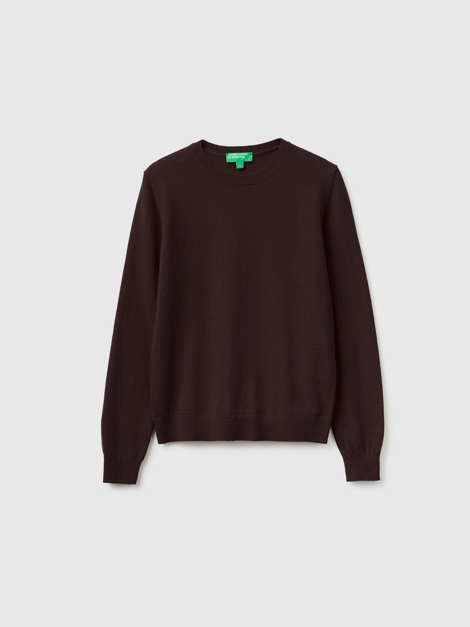 Camisola de gola redonda chocolate em pura lã Merino - ucb_image_FS