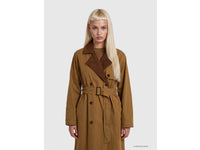 Trench coat com detalhes em veludo canelado - ucb_image_F