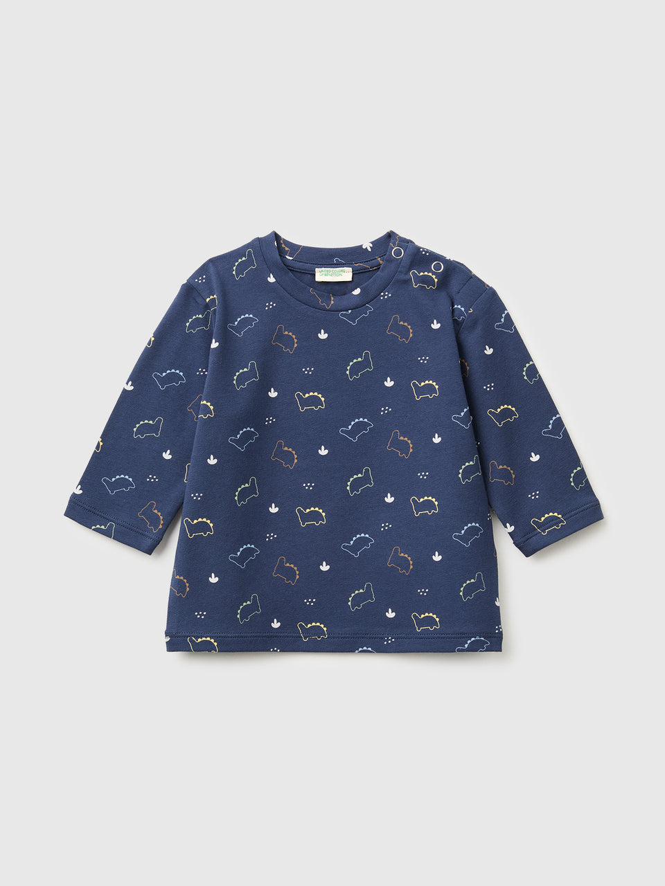 T-shirt com estampa de dinossauros em algodão stretch  - ucb_image_FS