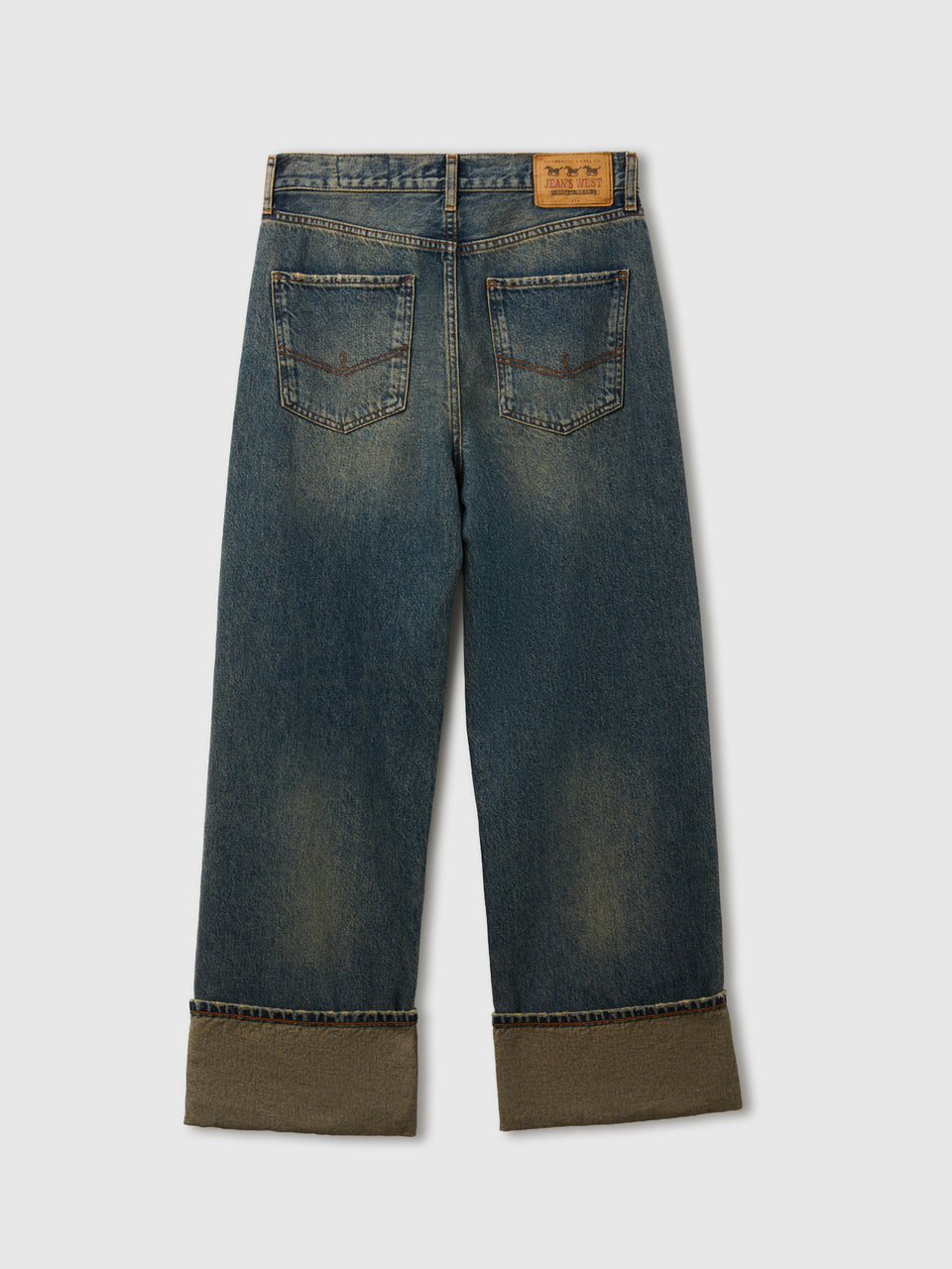 Jeans wide cropped fit efeito vintage - ucb_image_BS