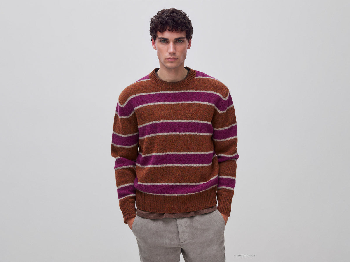 Camisola às riscas 100% lã Shetland - ucb_image_F