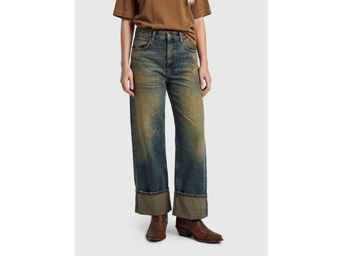 Jeans wide cropped fit efeito vintage - ucb_image_F