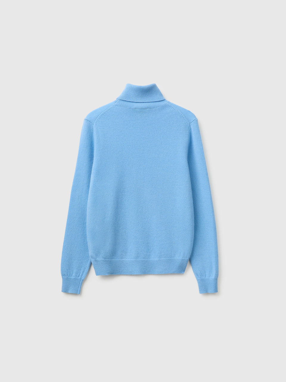 Camisola de gola alta azul-claro em pura lã Merino - ucb_image_BS