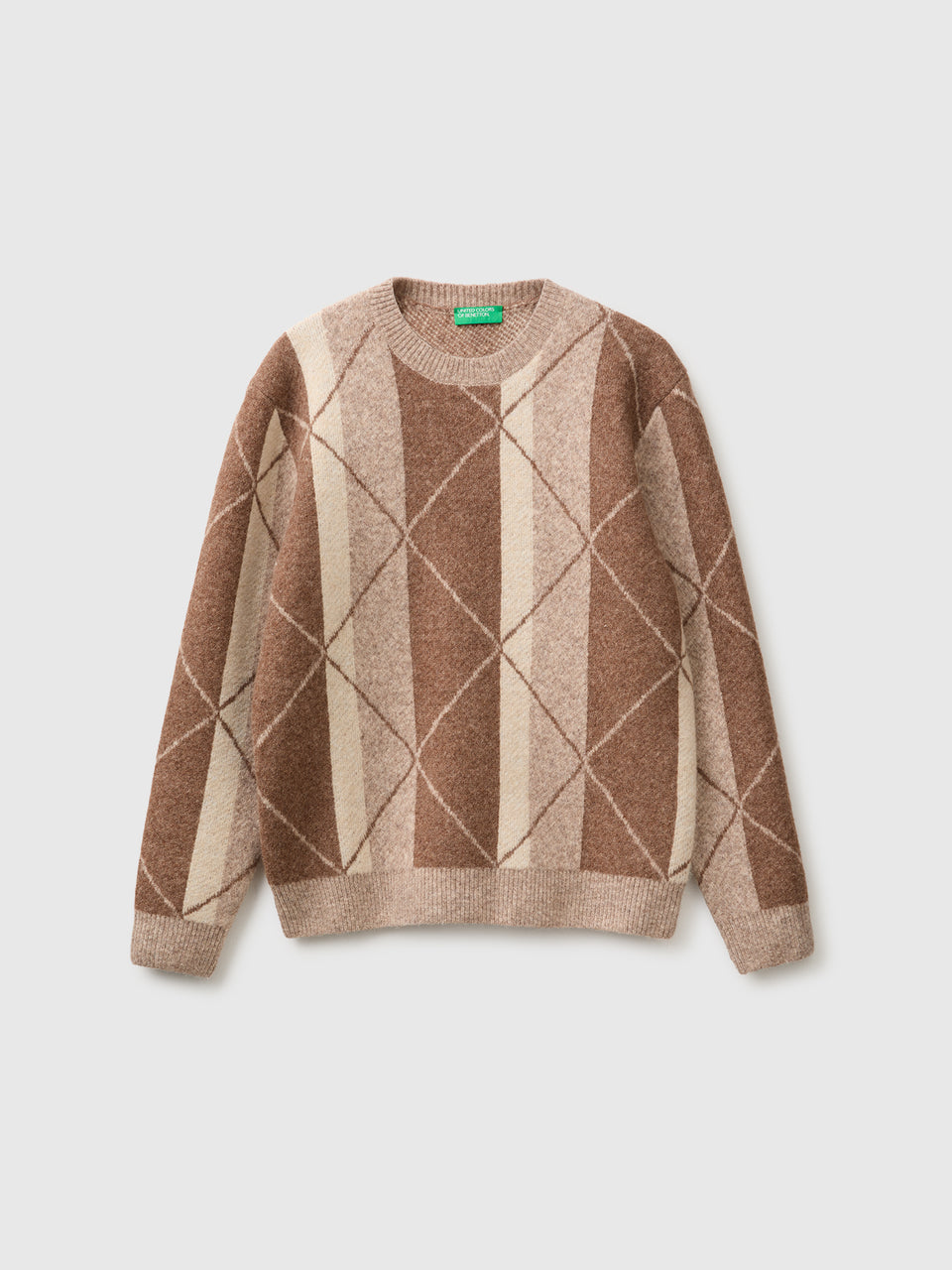 Camisola com riscas e losangos em mistura de lã e alpaca - ucb_image_FS