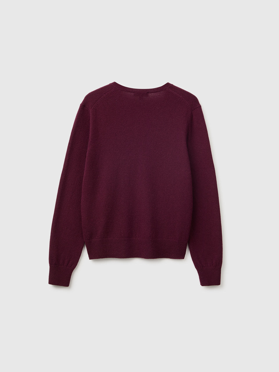 Camisola decote em V ameixa em pura lã Merino - ucb_image_BS