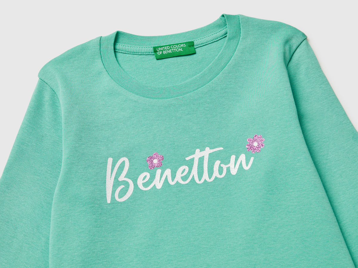 T-shirt com logótipo glitter em algodão orgânico - ucb_image_DS1