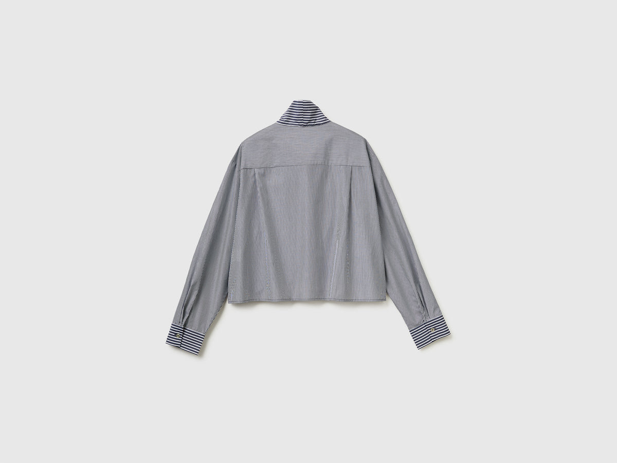 Striped crop shirt with bow - ucb_image_BS