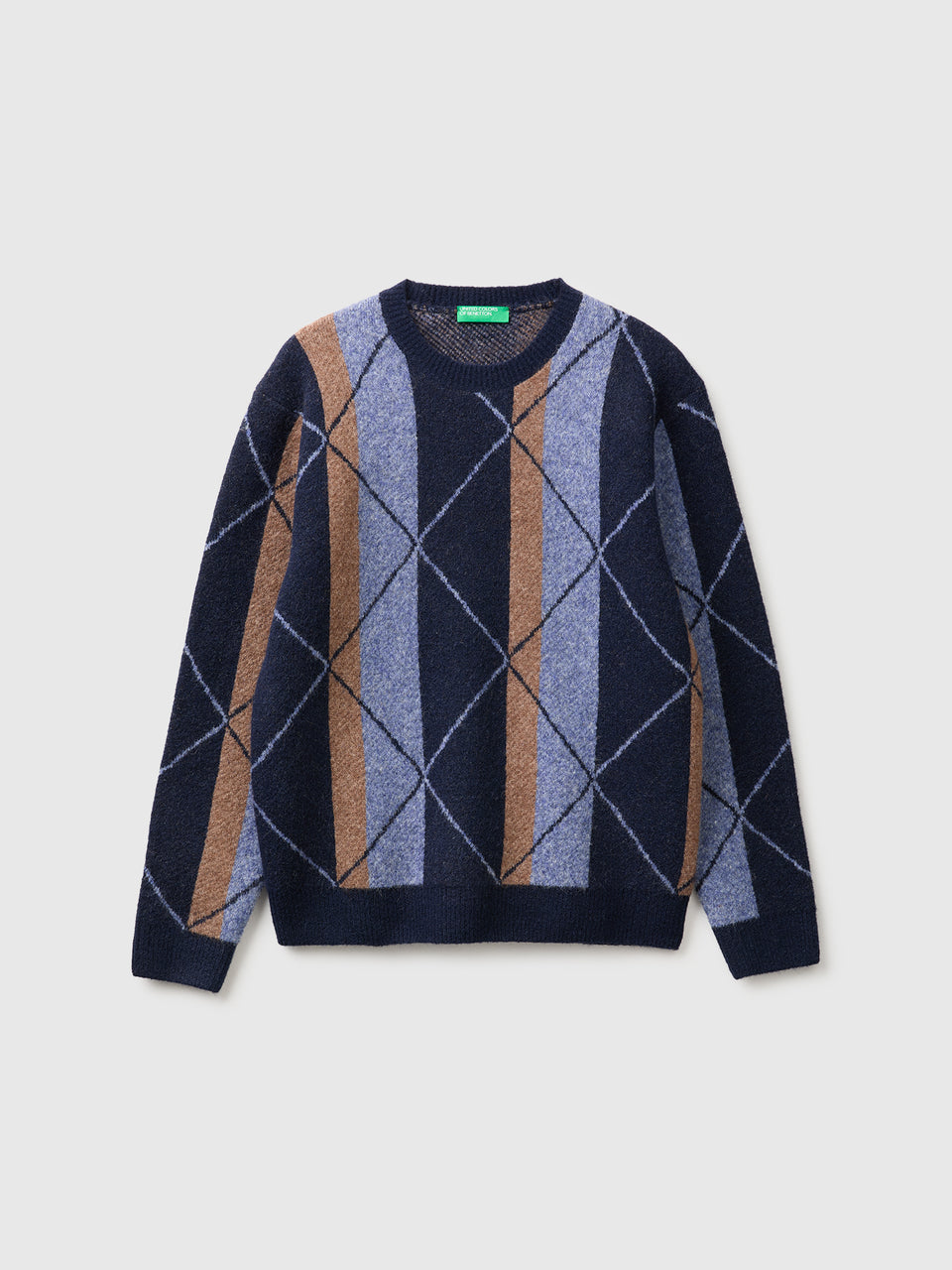 Camisola com riscas e losangos em mistura de lã e alpaca - ucb_image_FS