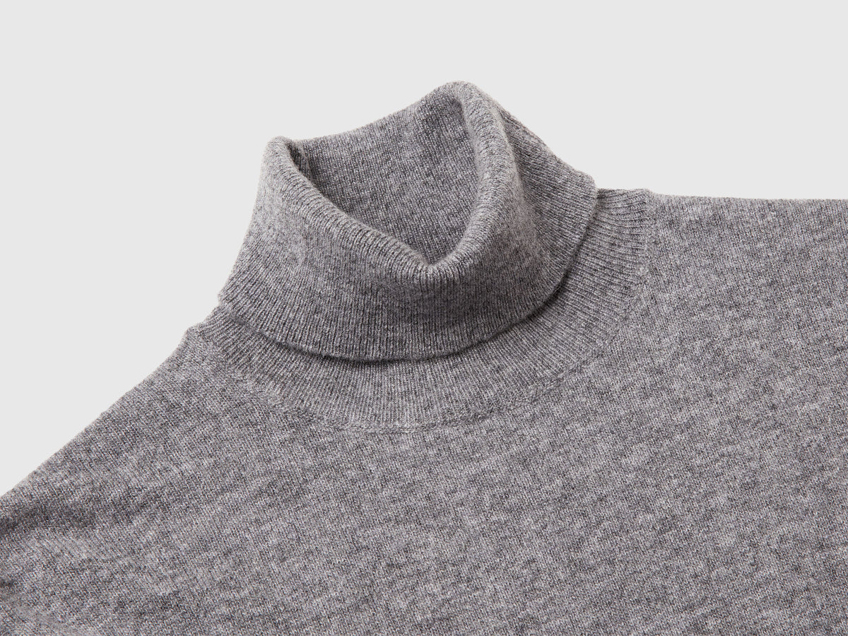Camisola de gola alta cinzento rato em pura lã Merino - ucb_image_DS1