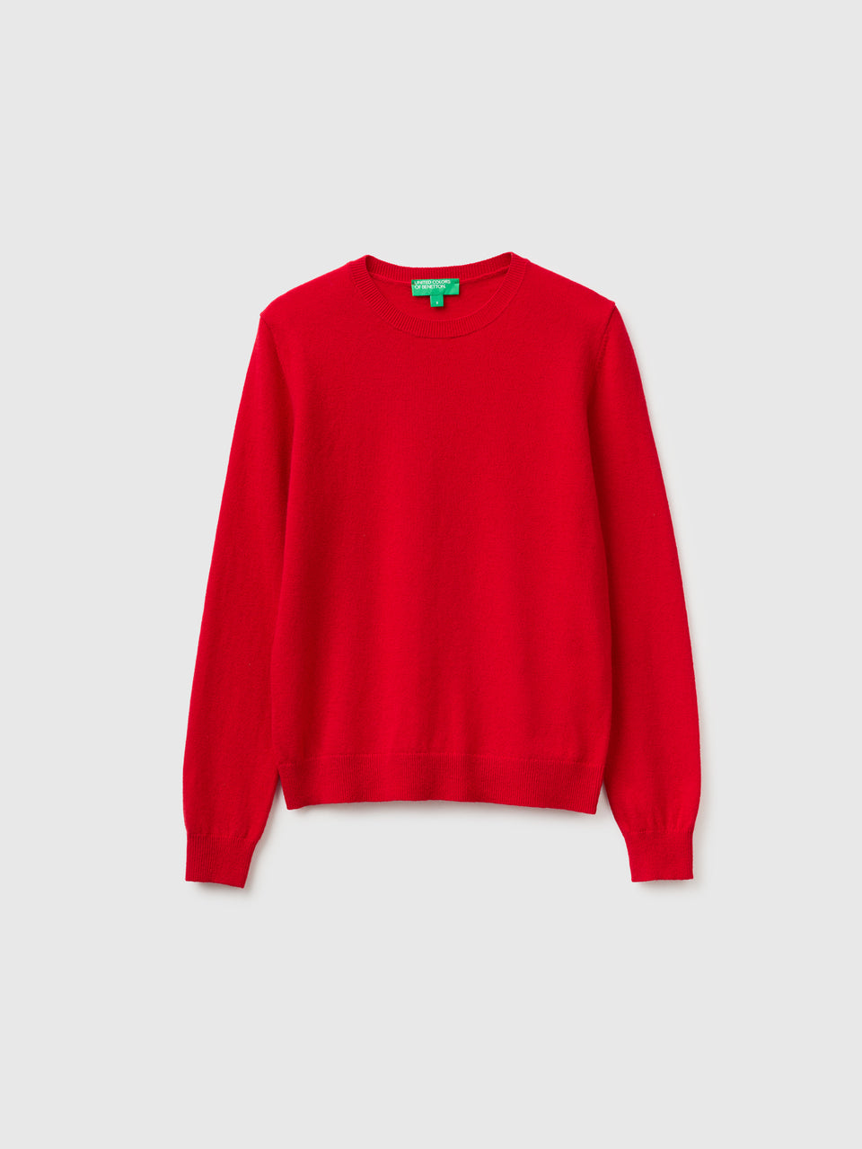 Camisola de gola redonda vermelho-ameixa em pura lã Merino - ucb_image_FS