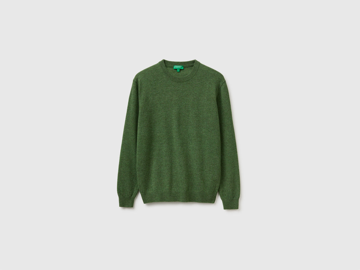 Camisola verde mélange em pura lã Merino - ucb_image_FS