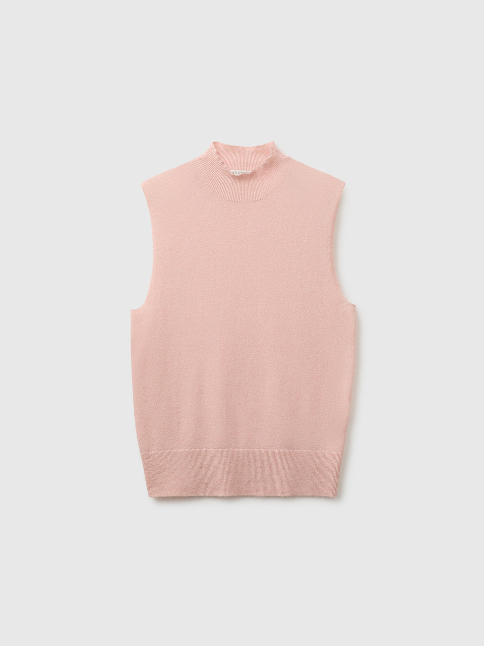 Camisola de gola alta sem mangas em mistura de lã ultraligeira - ucb_image_FS