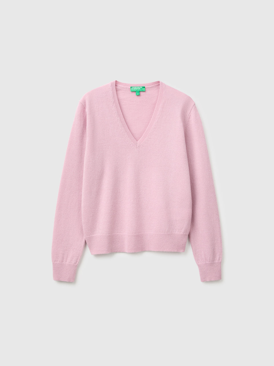 Camisola decote em V lilás em pura lã Merino - ucb_image_FS