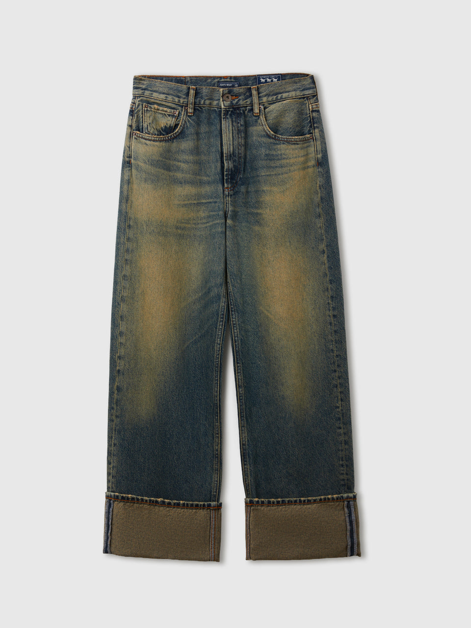 Jeans wide cropped fit efeito vintage - ucb_image_FS