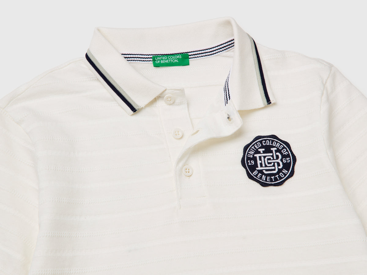Striped polo shirt with patch - ucb_image_DS1