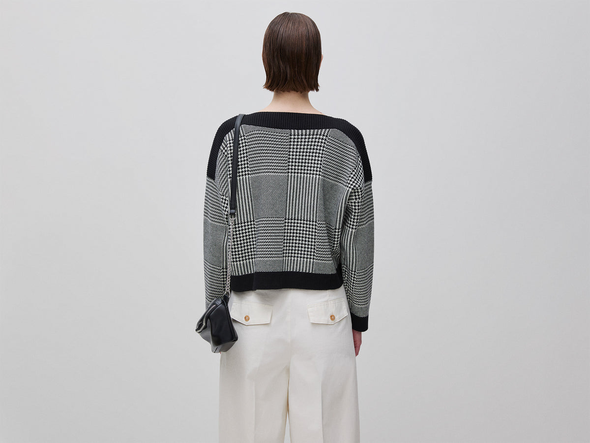 Camisola boxy fit príncipe de Gales - ucb_image_B