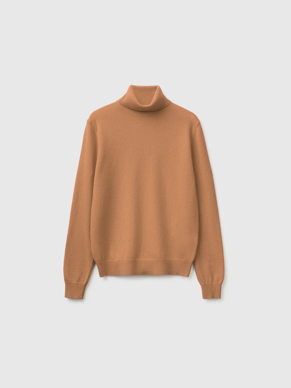 Camisola de gola alta cor camel em pura lã Merino - ucb_image_FS