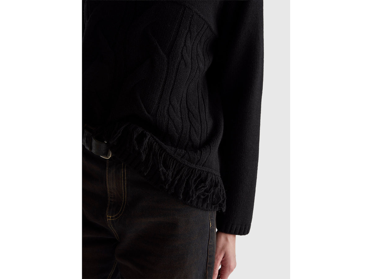 Camisola de gola alta over fit com franjas - ucb_image_FY