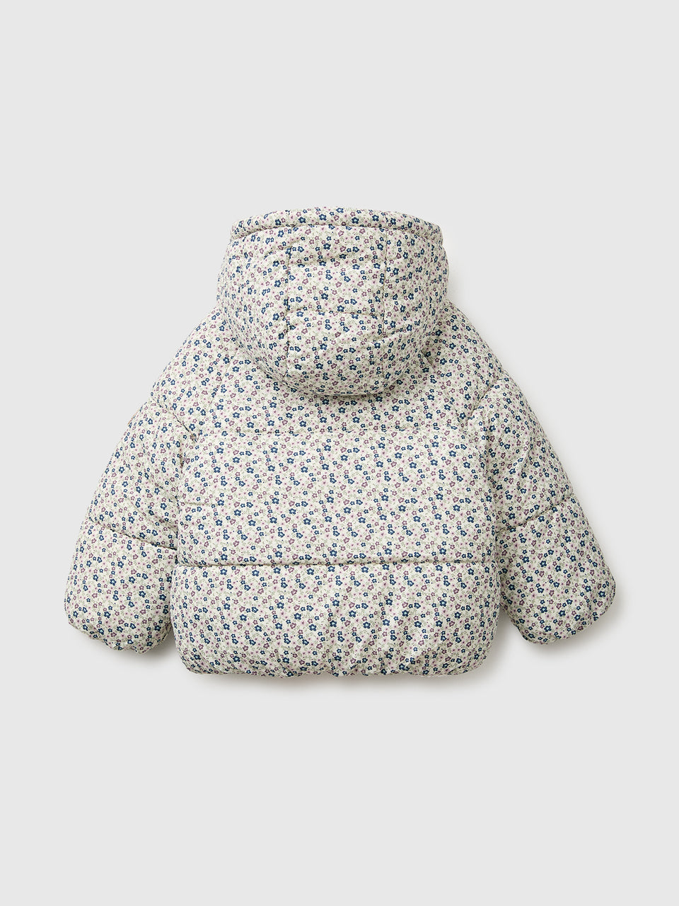 Casaco acolchoado estampado às flores com capuz - ucb_image_BS