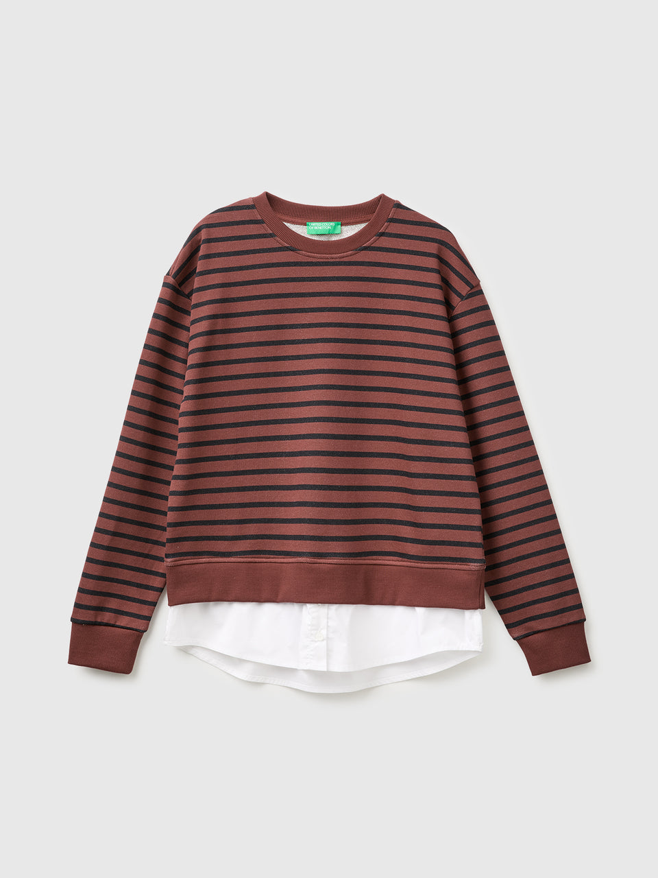 Sweat às riscas com inserção de camisa - ucb_image_FS